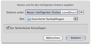 Mac OS Intelligenter Ordner - Speicherort und Name