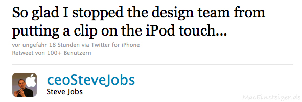 So glad I stopped the design team from putting a clip on the iPod touch...