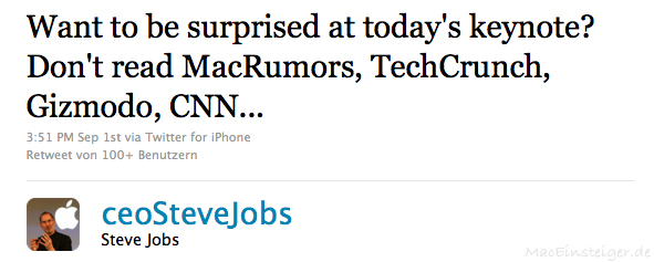 Want to be surprised at today's keynote? Don't read MacRumors, TechCrunch, Gizmodo, CNN...
