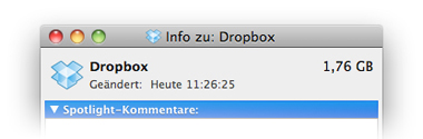 Mac OS Dropbox-Ordner mit Icon