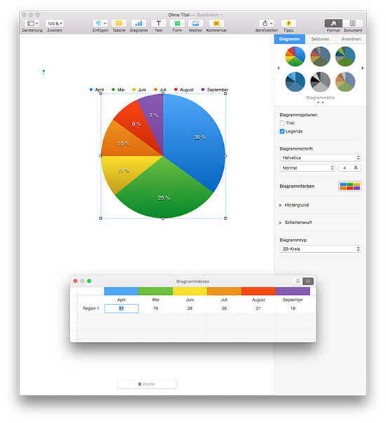 iWork Pages - Diagramm