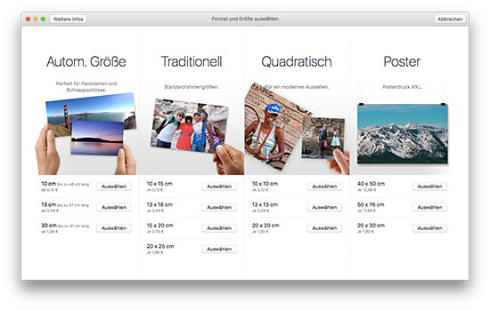 Fotoabzüge - Format & Größe wählen