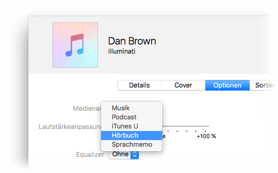 iTunes Medienart Hörbuch