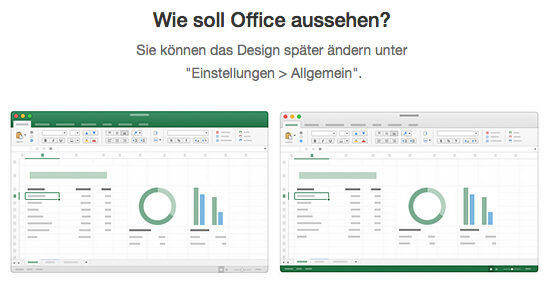 Microsoft Office für Mac Farbauswahl